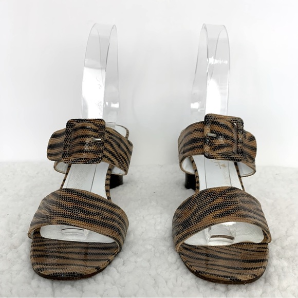Animal Print Giam Lotti Women's Heeled Sandals Made In Spain Size 37/6.5 - Picture 3 of 8